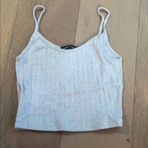 blue/grey brandy skylar cropped ribbed tank top